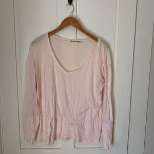 Michael Stars long sleeve pink t shirt